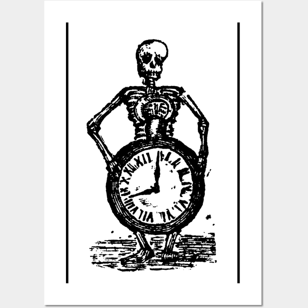 Day of the Dead  Skeleton with Clock Wall Art by Scarebaby